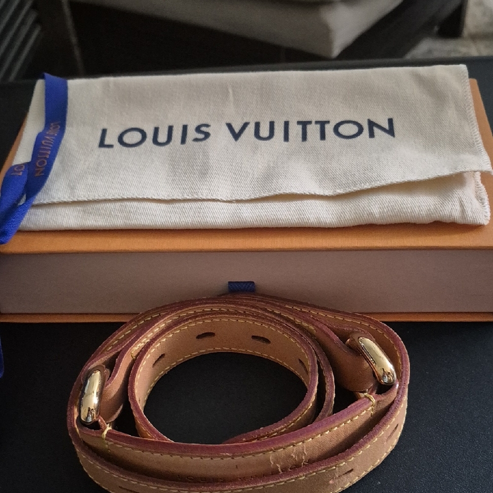 Louis Vuitton Tan Leather Strap with Gold Hardware